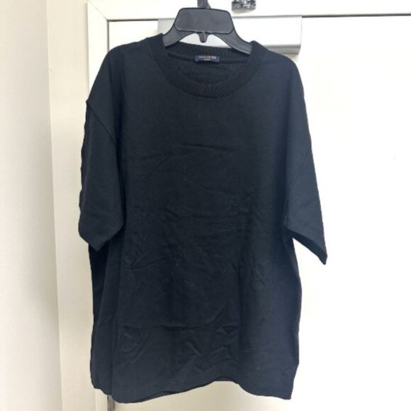 LOUIS VUITTON Uniforms Short Sleeve BLACK T-Shirt Cotton Black L Men's Open Box - Picture 1 of 6